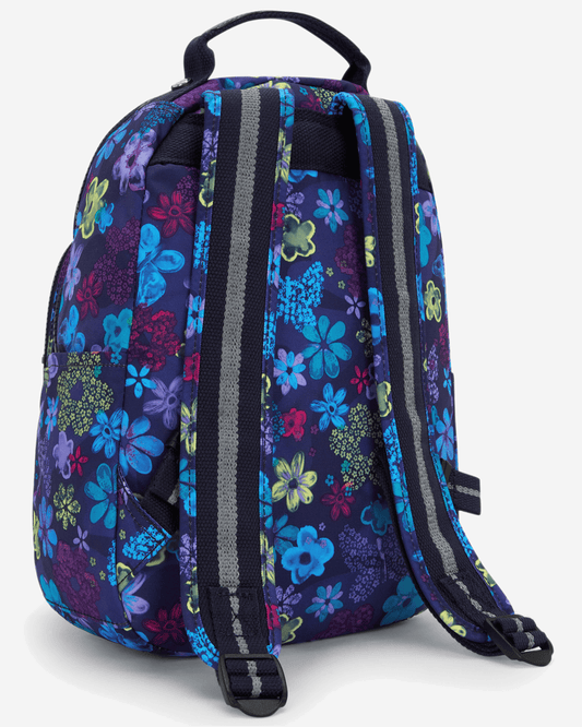 Kipling Seoul S Dark Flwr Stamp Small Backpack (with Tablet Compartment) I5357-4FM