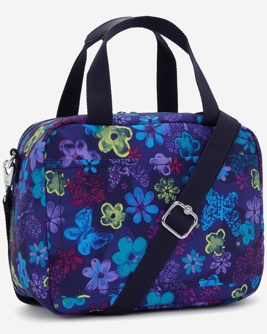 Kipling Miyo Dark Flwr Stamp Large LunchBag with Trolley Sleeve I2989-4FM