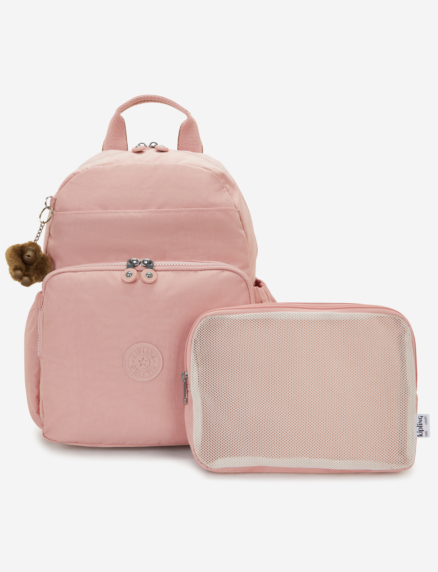 KIPLING Maisie Memory Pink Medium baby backpack (with changing mat) I3339-0PN