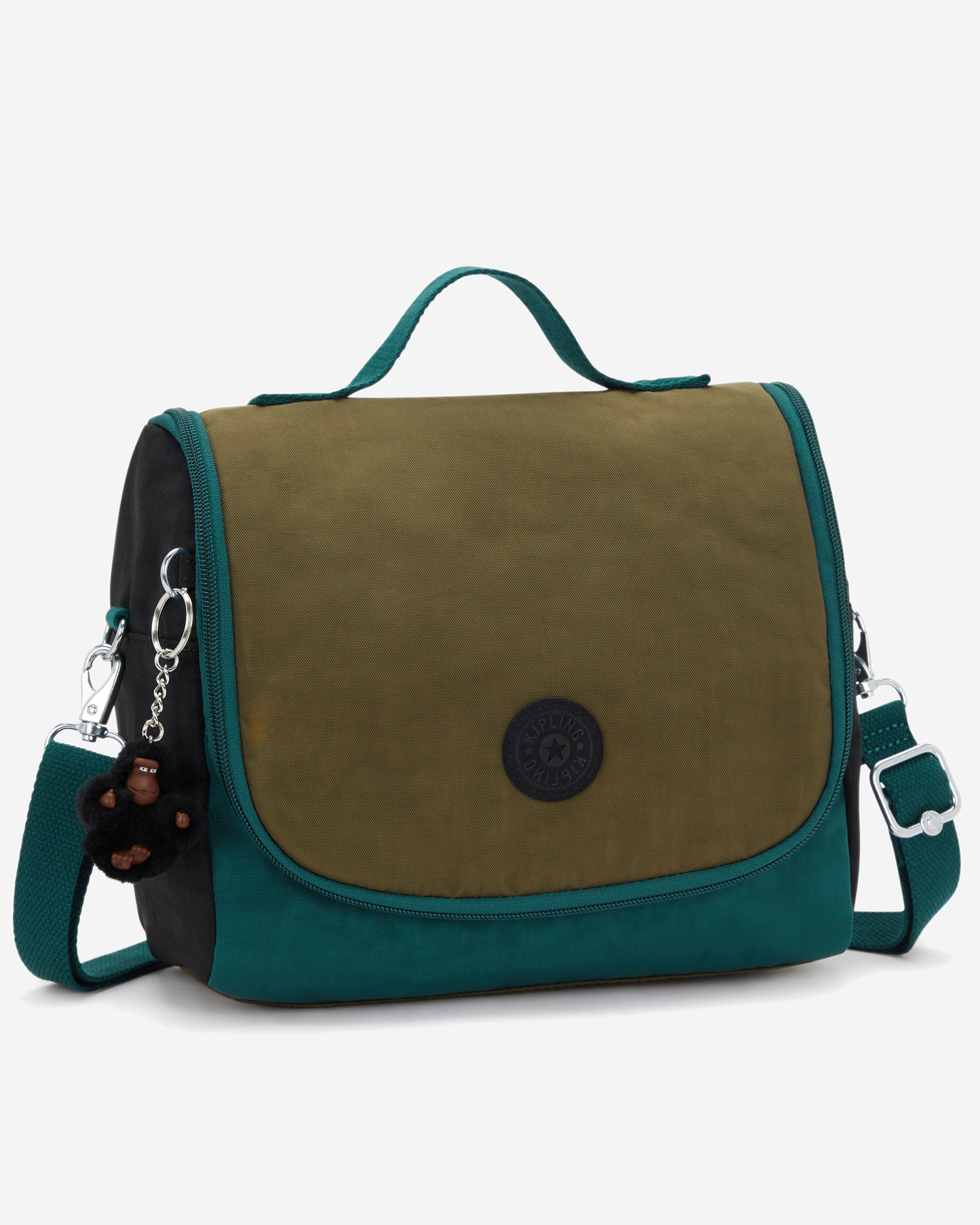 Kipling New Kichirou Black Khaki Bl Large LunchBag with Trolley Sleeve 15289-5FY