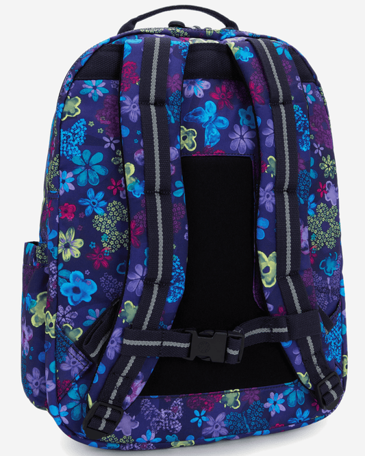 Kipling Seoul College Extra Dark Flwr Stamp Large Backpack with Laptop Compartment I6101-4FM