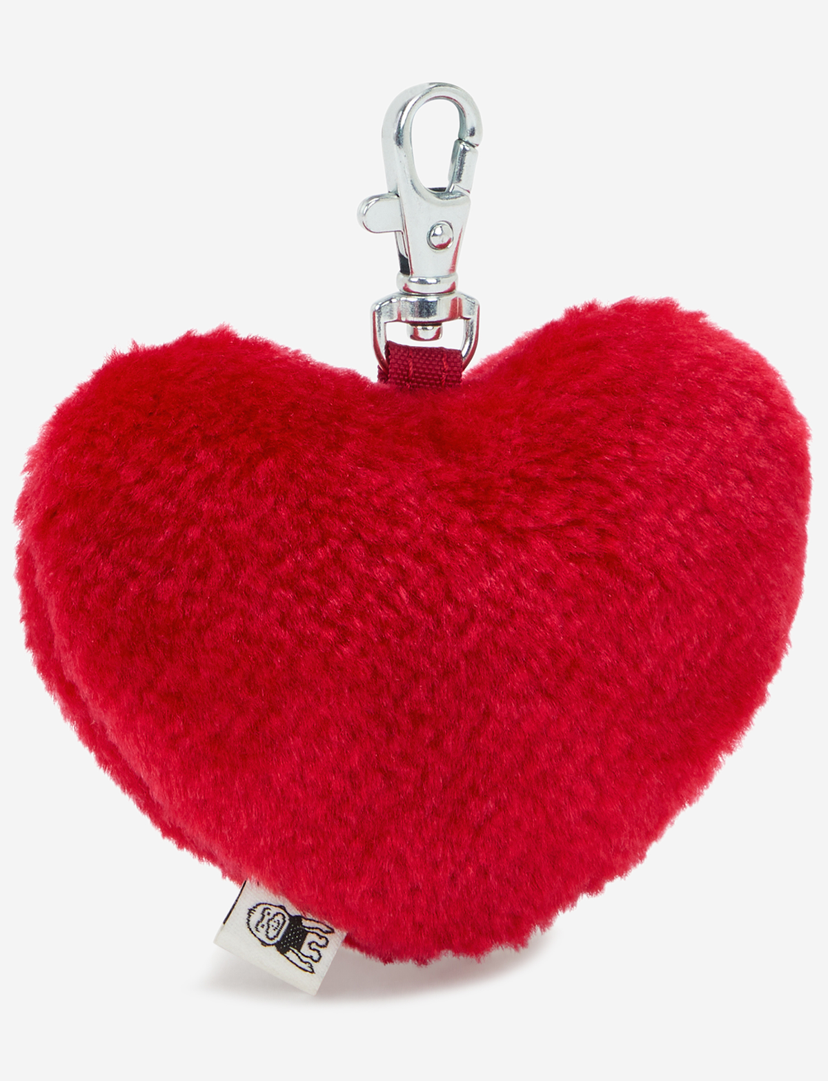 KIPLING Furry Heart Charm Red Rouge Heart shaped keychain I9863-Z33