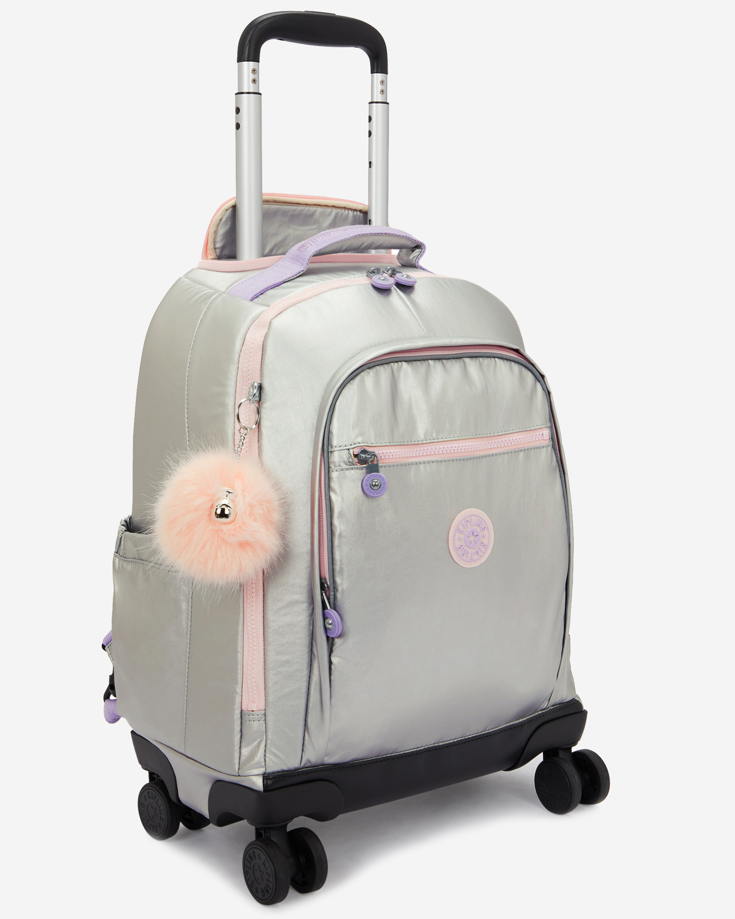 Kipling New Zea Silver Glow Met Large Wheeled Backpack with Laptop Compartment I7267-54M