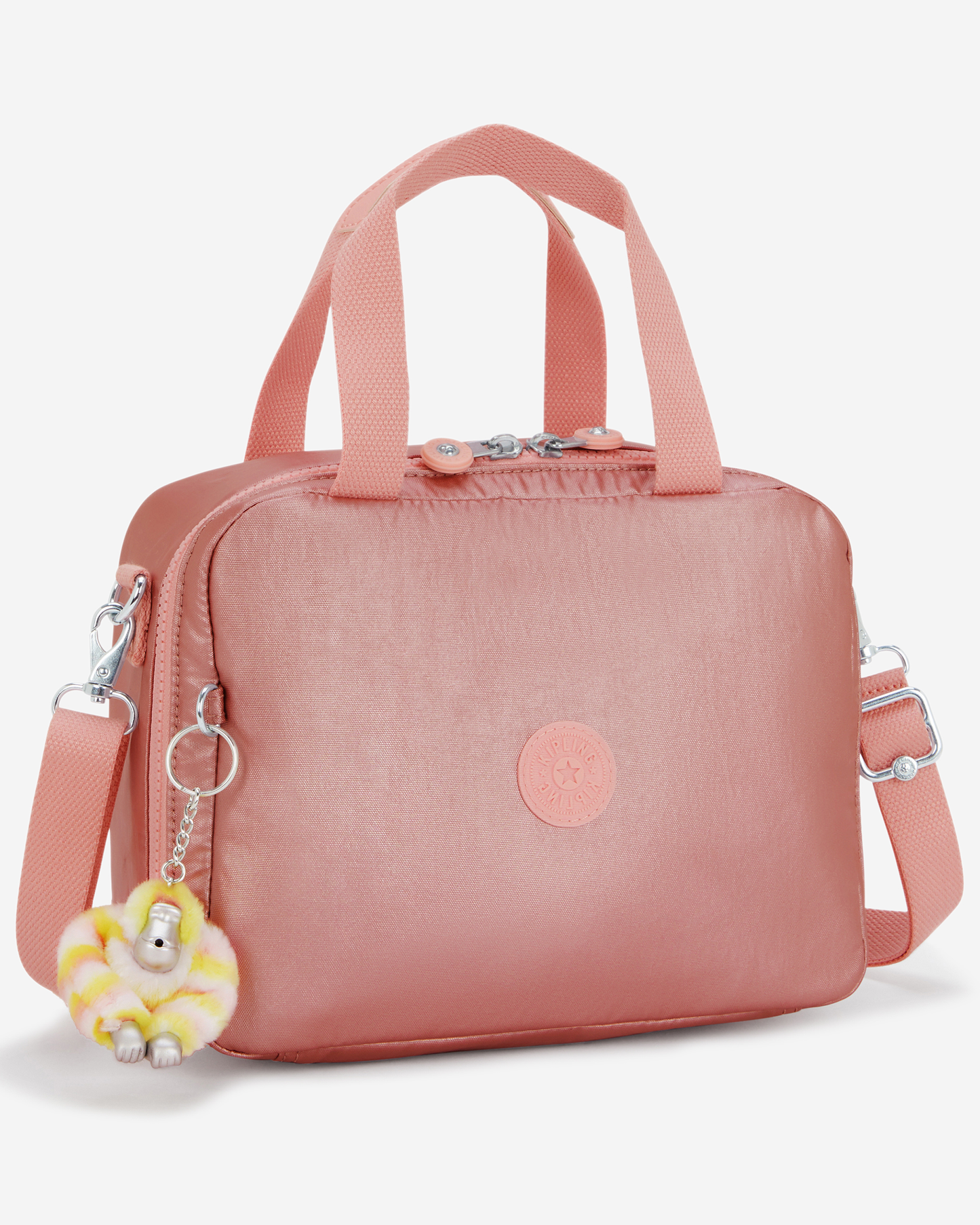 Kipling Miyo Bronze Pink Met Large LunchBag with Trolley Sleeve I7363-3MD