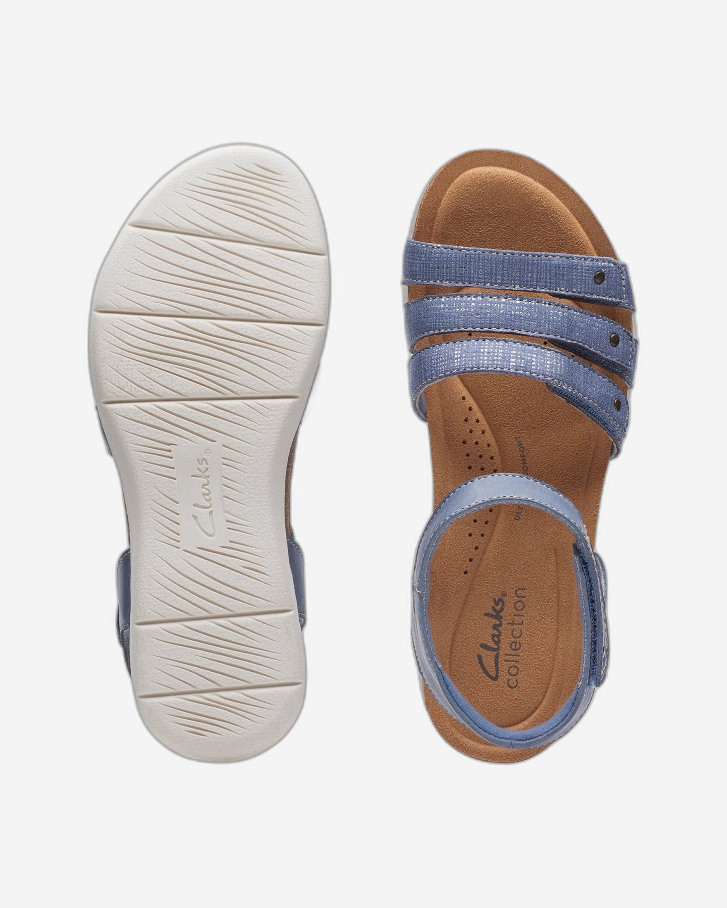 Clarks April Dove Sandals (Wide Fit)