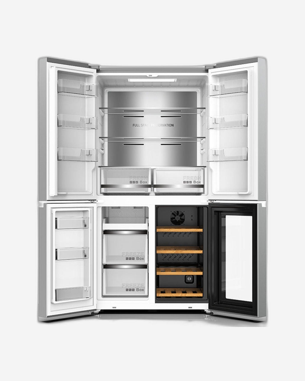 Hoover Cross Door Refrigerator Inverter with Beverage Cooler 755L