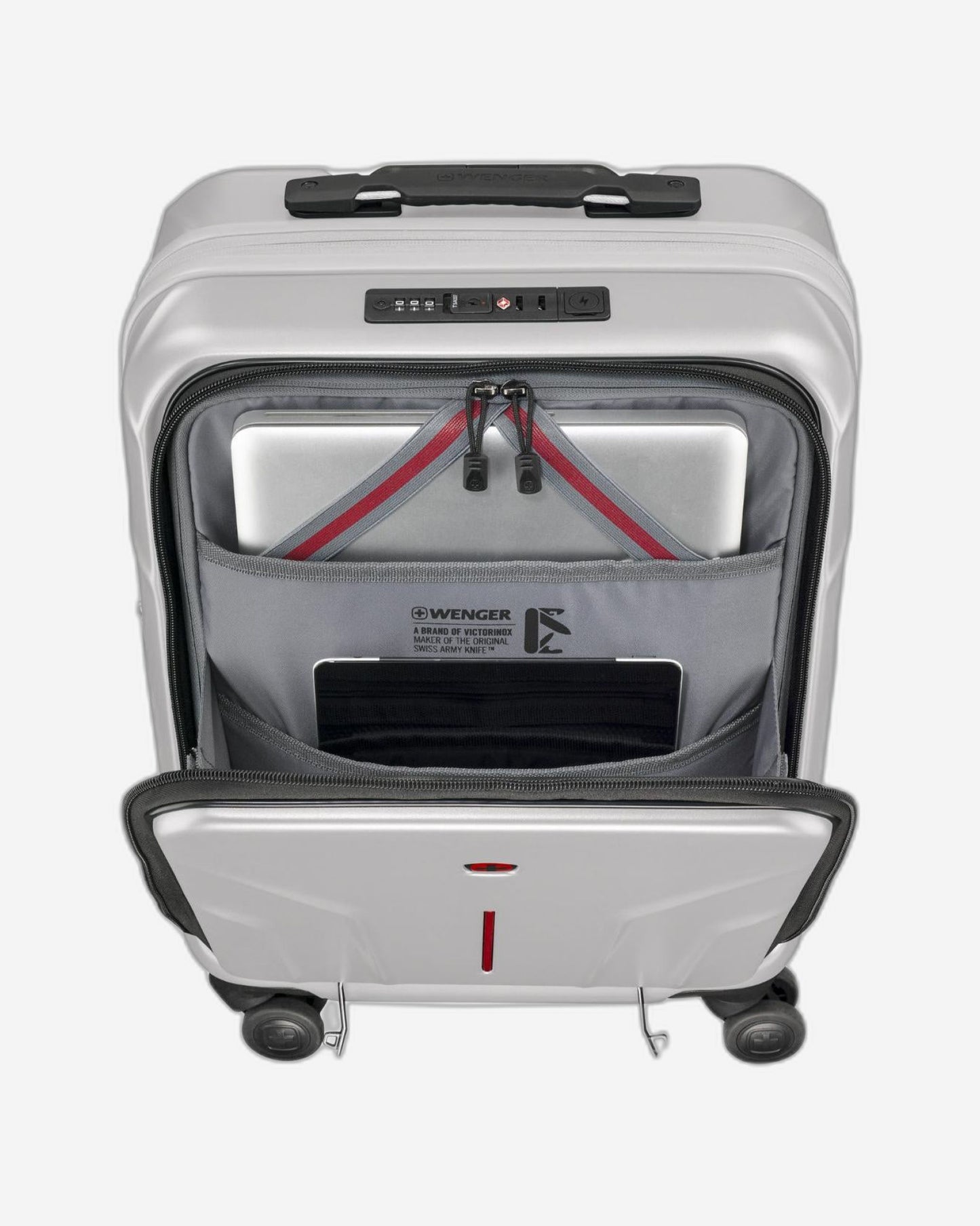 Wenger Amplix Hardside Expandable 55cm Cabin Luggage Trolley silver
