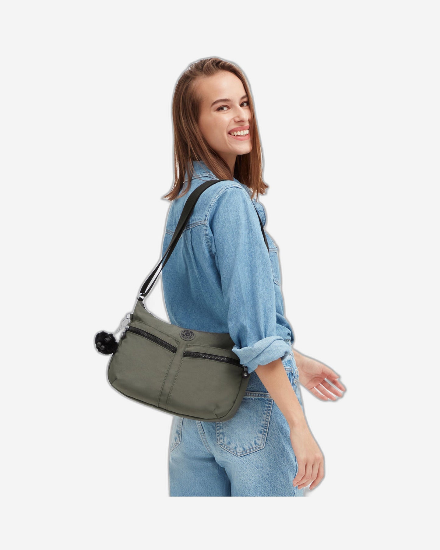 Kipling Izellah Green Moss Medium Crossbody Bag C202144-88D
