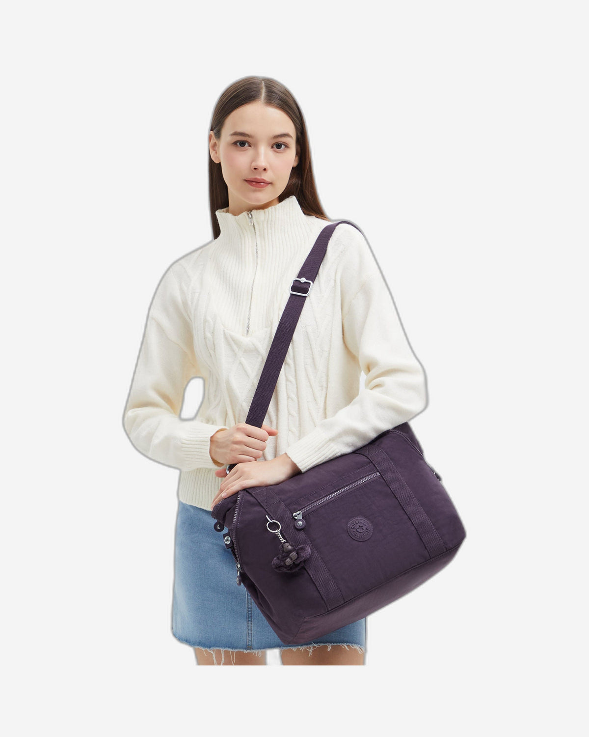 Kipling Art Ultimate Plum Medium Tote 10619-67U