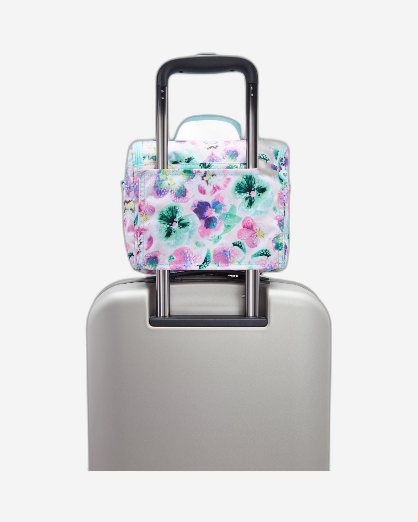 Kipling New Kichirou Aqua Blossom Large Lunch Bag with Trolley Sleeve C2I5749-7EC