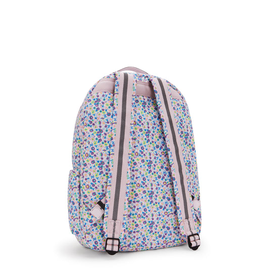 Kipling Seoul Lap Digi Flower Prt Large Backpack (With Laptop Compartment) I5816-7Er