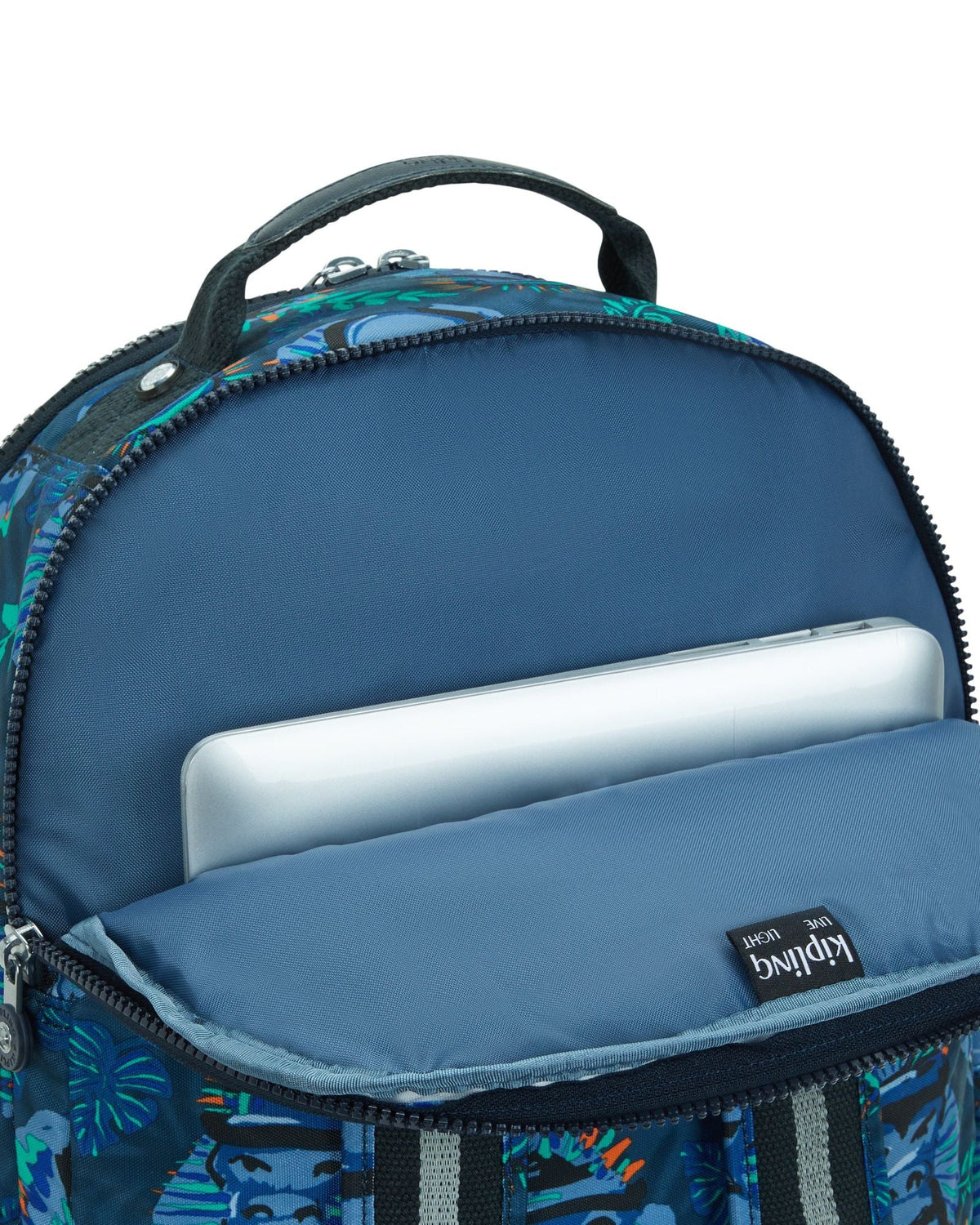 Kipling Seoul Lap Blue Monkey Fun Large Backpack C2I5816-8HJ