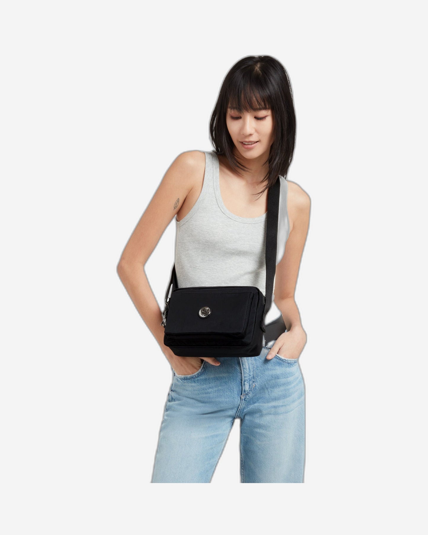 Kipling Abanu M Endless Black Medium Crossbody Bag C2I6847-TB4