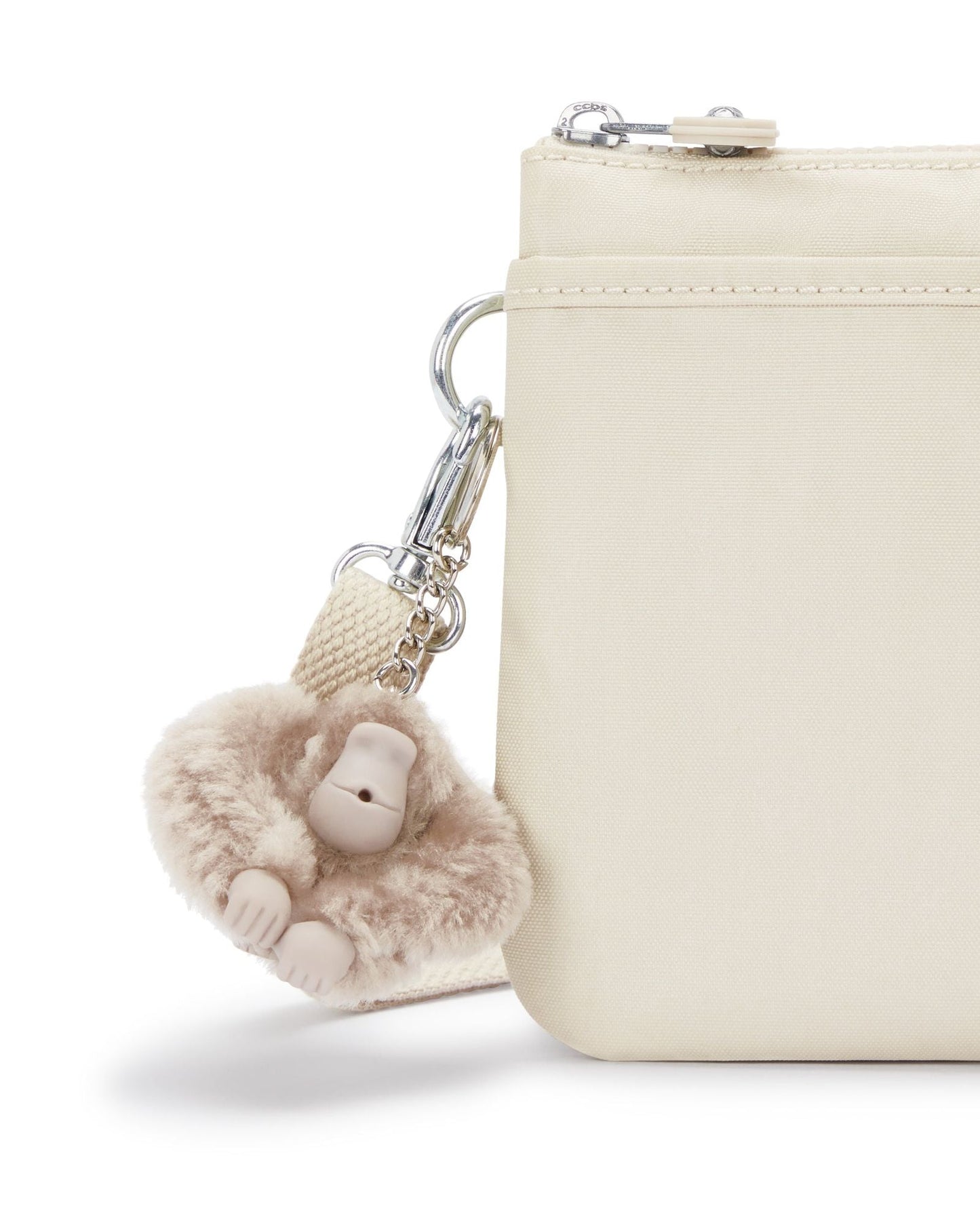 Kipling Riri Beige Pearl Large Pouch with Crossbody Strap C2I7502-3KA