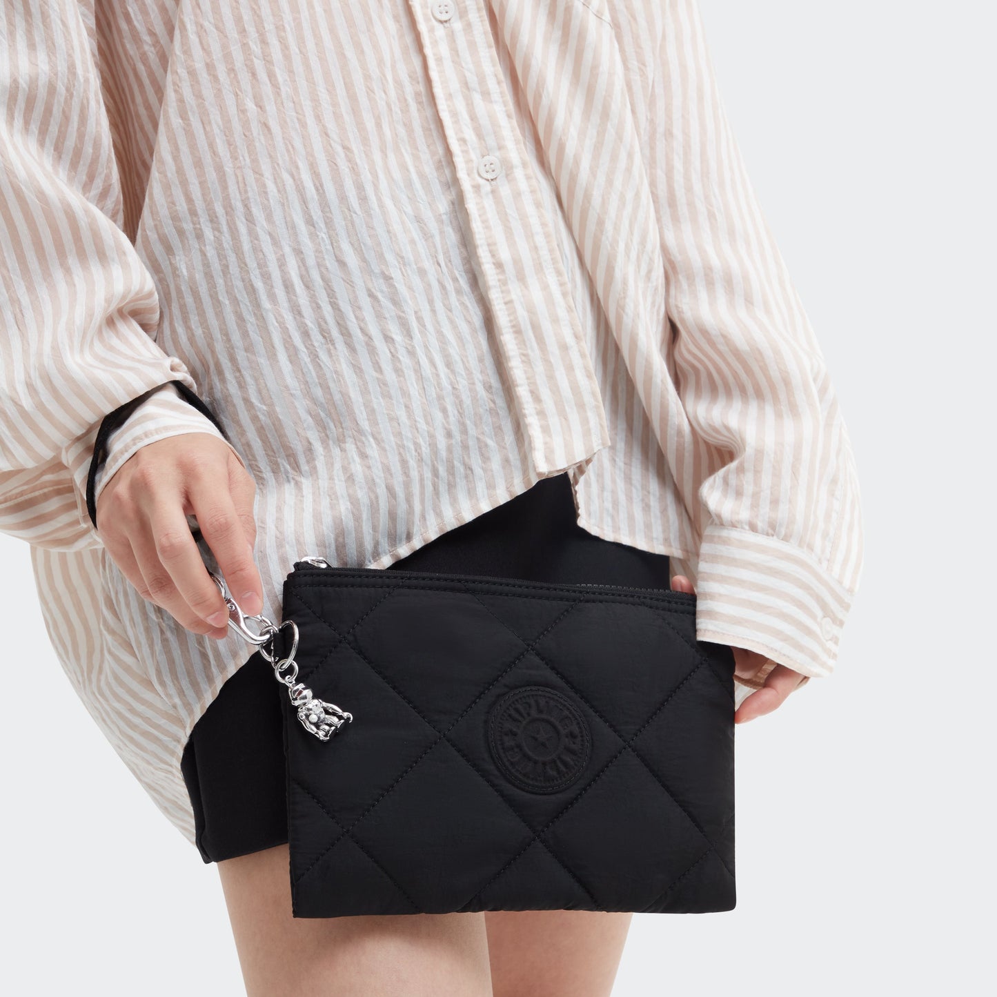 KIPLING-Fancy-Large Flat Pouch (with wristlet)-Cosmic Black Ql-I7668-95R