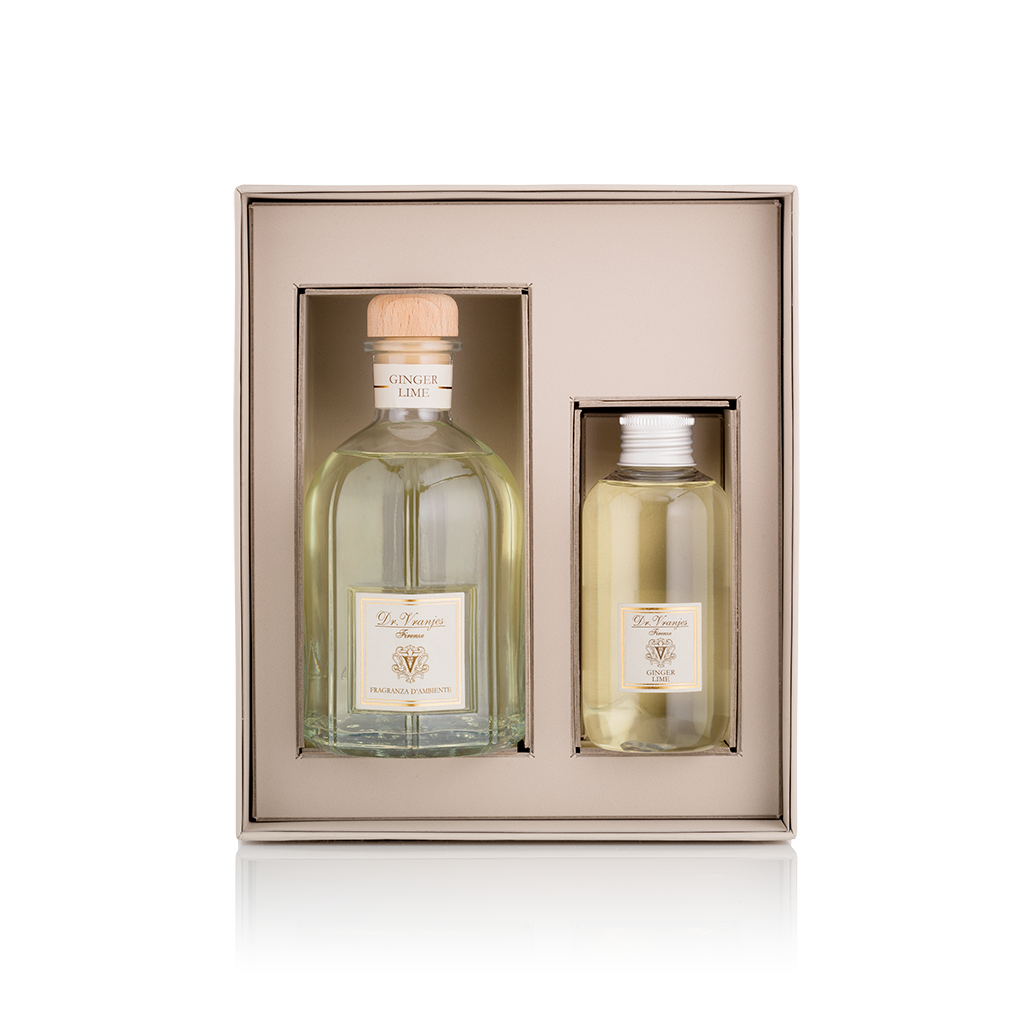 DR. VRANJES GIFT BOX 250 ML - GINGER LIME ROOM DIFFUSER+150ML REFILL - Jashanmal Home