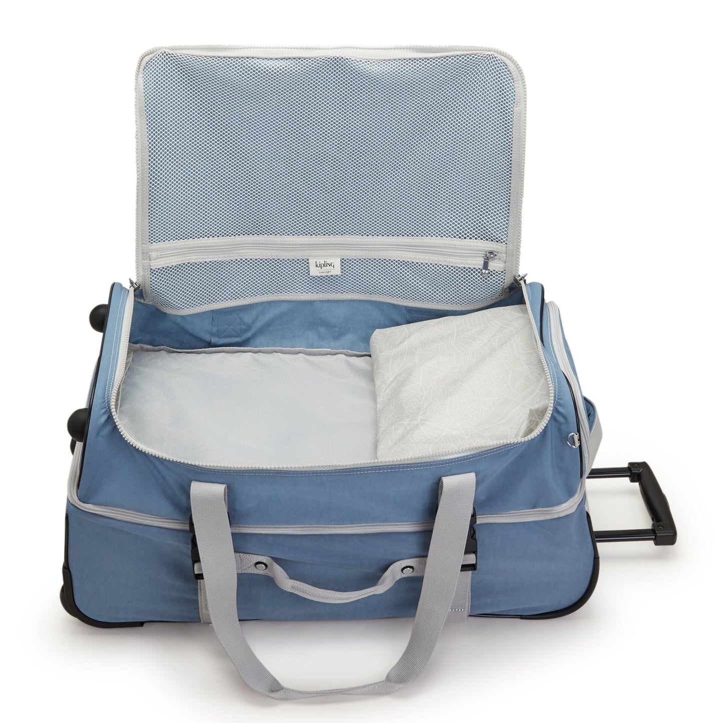 KIPLING-Teagan M-Medium wheeled duffle-Brush Blue C-13367-UY6