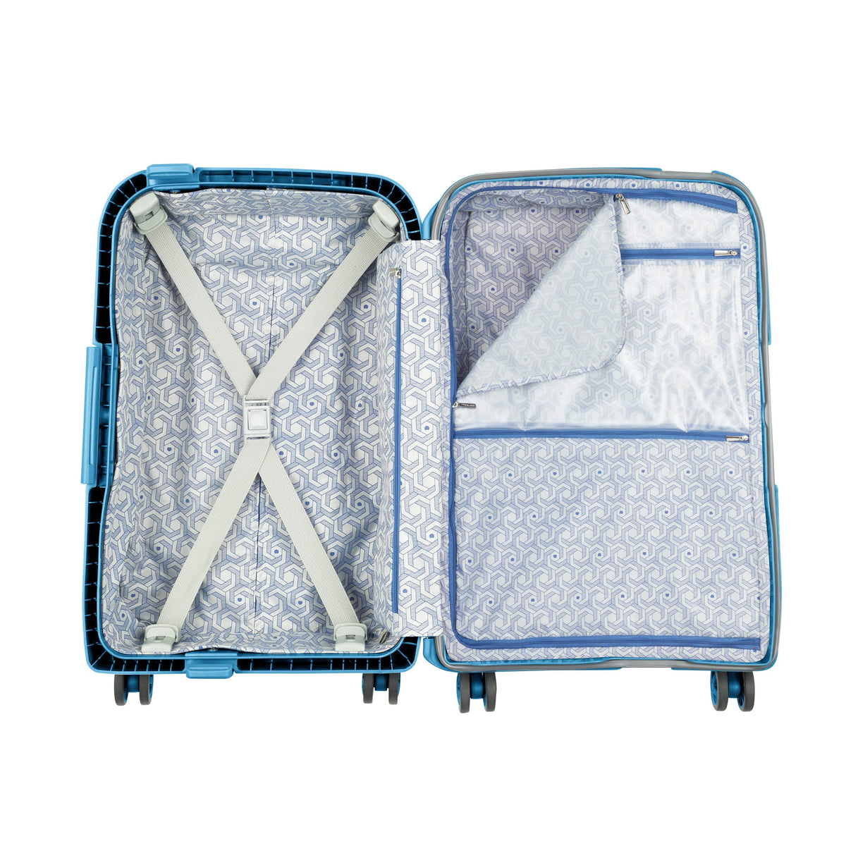Delsey Paris Moncey 55Cm Softcase 4 Double Wheel Cabin Luggage Trolley Light Blue - 00384480112