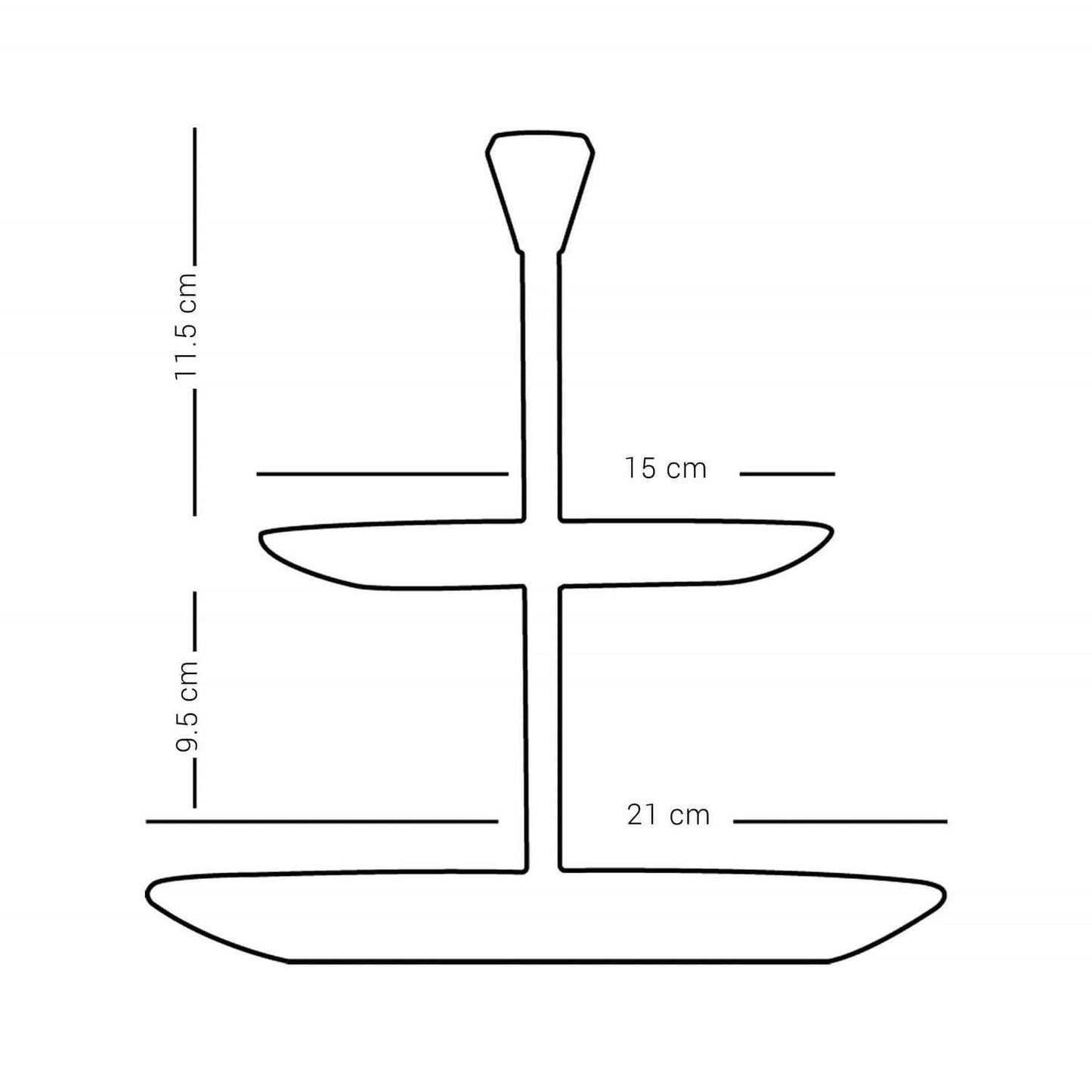 Dimlaj Suroor Glass 2 Tier Plate Platinum - 46993