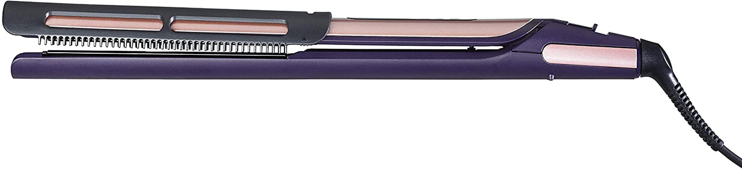 BaByliss BABST460SDE Hair Straightener 35mm With Comb, Black/Purple - Jashanmal Home