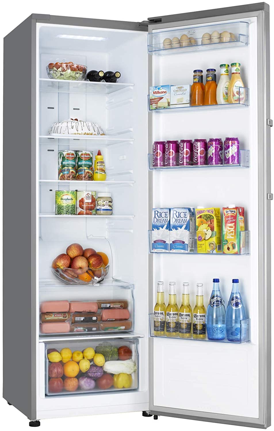 Hoover 365 Liters Upright Refrigerator, Steel - Hsl365L-S