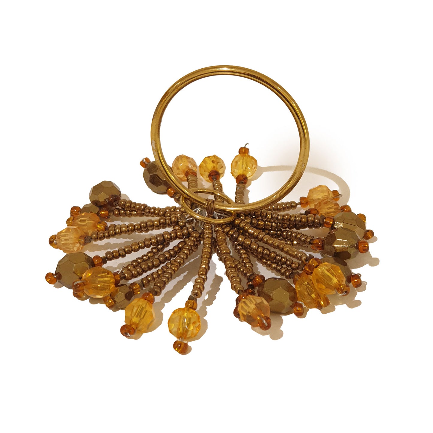 Beaded Floricane Napkin Ring Antique Gold - Nnr16407C/Agl