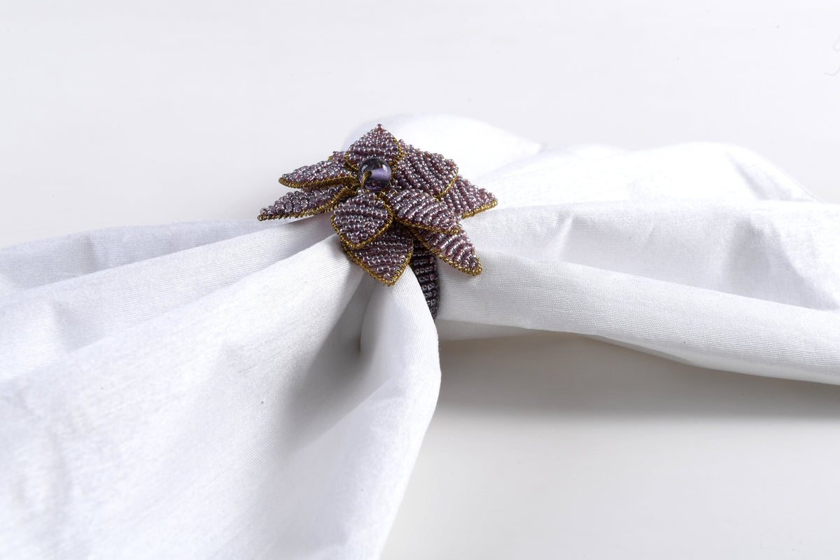 ARVD BEADED NAPKIN RING LT PURPLE 3X3X2.25
