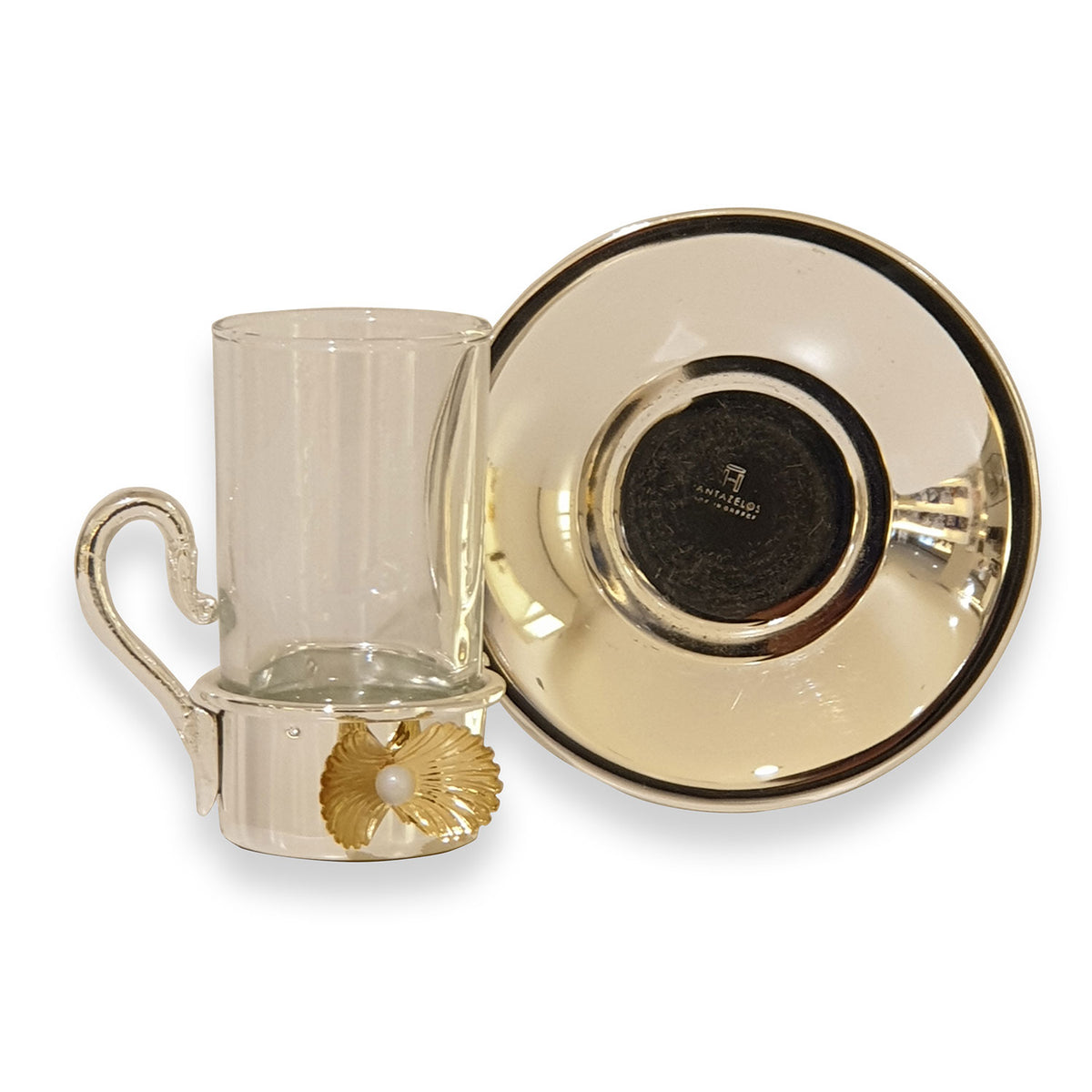 Pantazelos Mop Silver And Gold Plated Tea Cup - 1302/Mop/Spgp