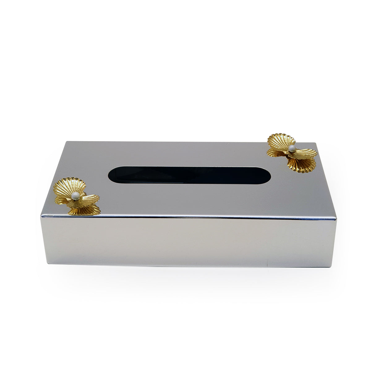 PANTAZELOS MOP SILVER AND GOLD PLATED KLEENEX BOX