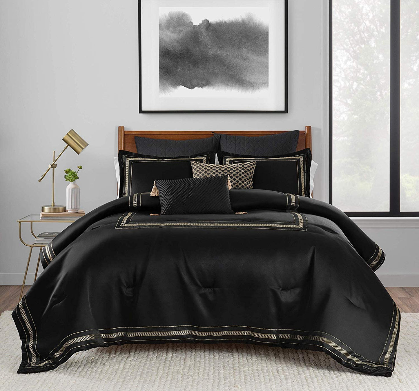 LIONEL RICHIE JACQUARD BORDER 7PC COMFORTER SET - 35768211