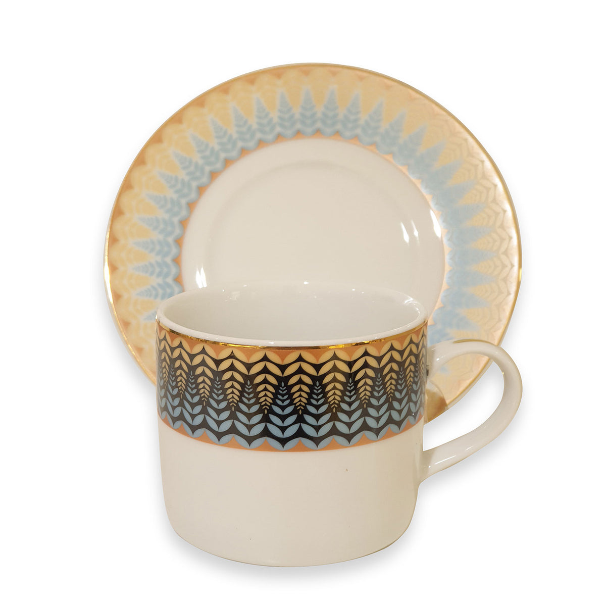 Dankotuwa Elsa Gold 6+6 Tea Cup & Saucer - Elsagold-