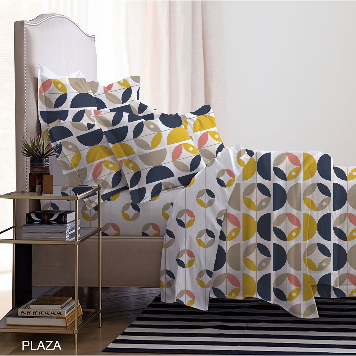 VEGORA PRINTED COTTON PLAZA 3PC FLAT SHEET SET KING - 83009466