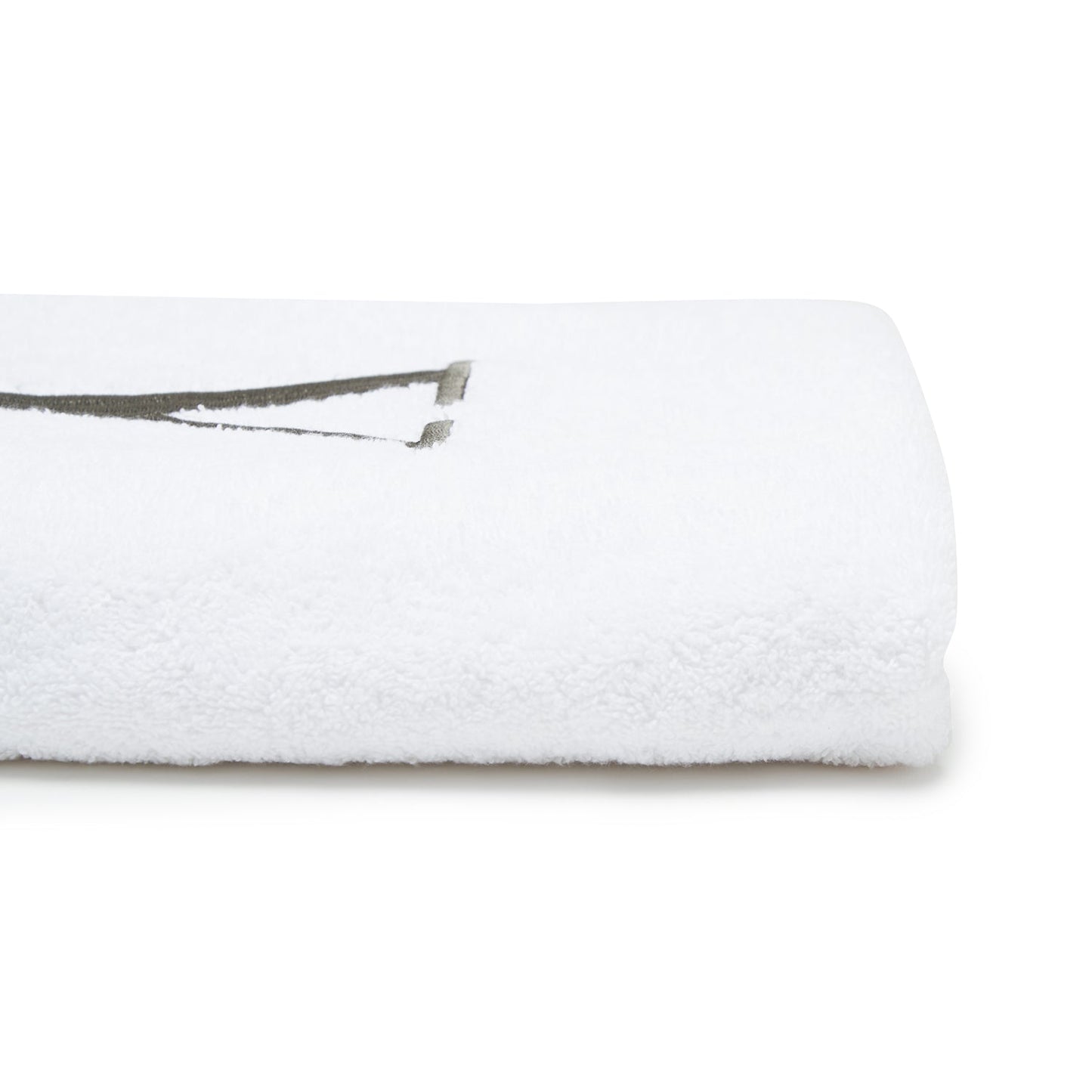 Avanti Monogram Block Letter Y Hand Towel - White And Silver