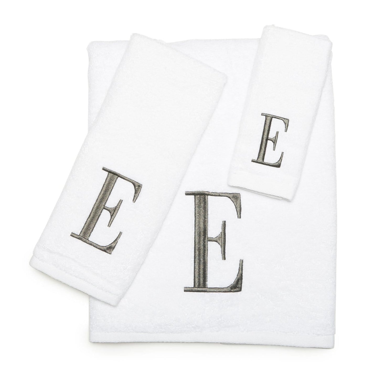 AVANTI MONOGRAM BLOCK LETTER E - WHITE AND SILVER - 022574E