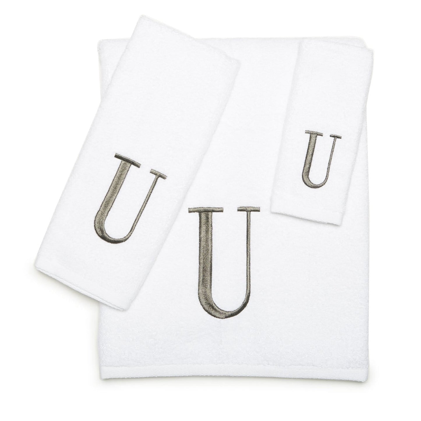 AVANTI MONOGRAM BLOCK LETTER U - WHITE AND SILVER - 022574U
