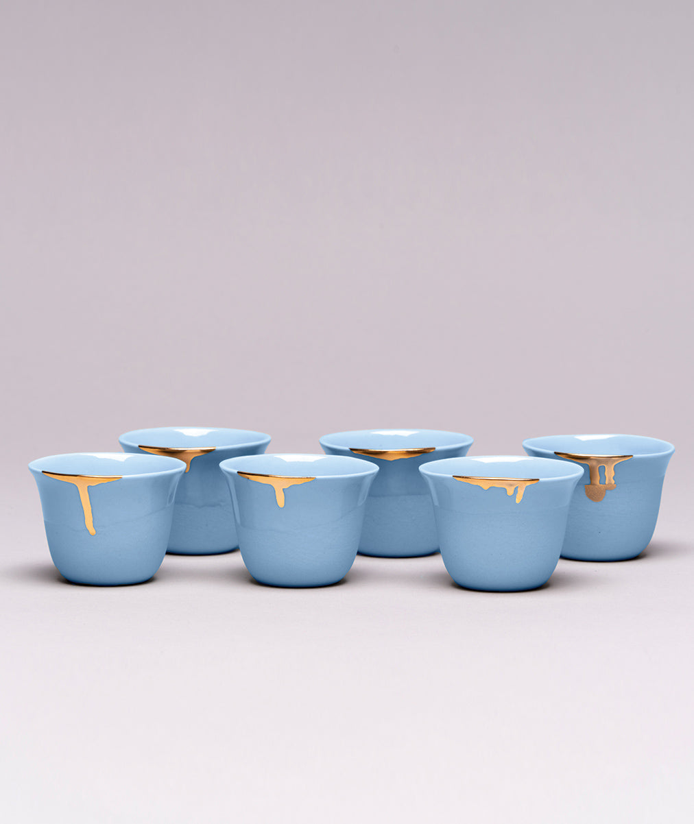 Ozlem Tuna Mellow Cawa Cups Set Of 6 Blue