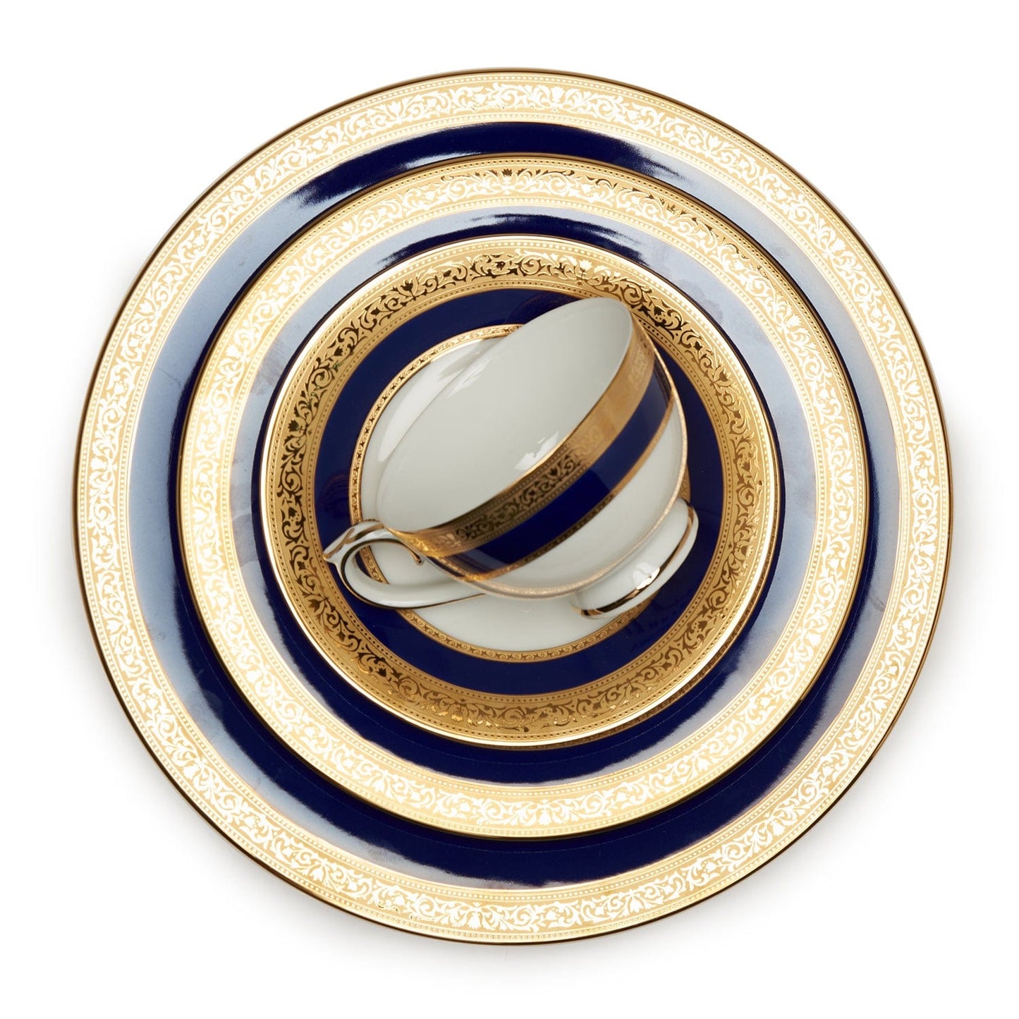 Dankotuwa Victorian Gold Cobalt 24Pc Dinner Set
