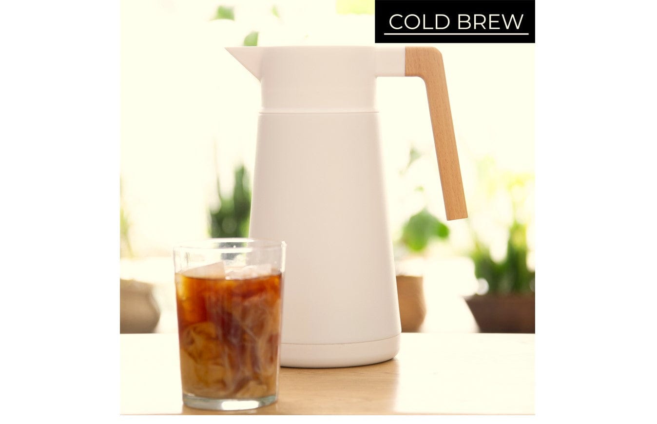 Hastings Venera Thermal Carafe Double Wall Stainless Steel 2L White With German Beechwood Handle - Hcvenwht
