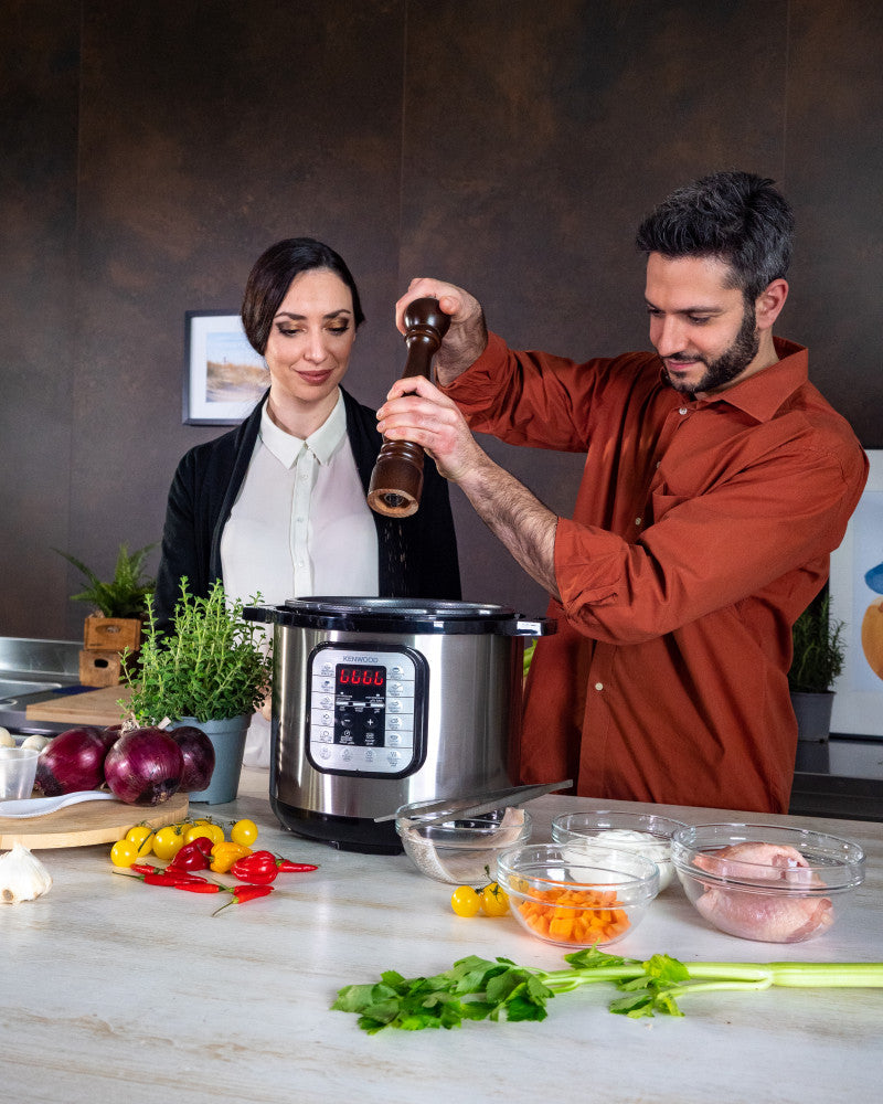 Kenwood 8L Electric Pressure Cooker 1000W Silver/Black, Pcm80.000Ss