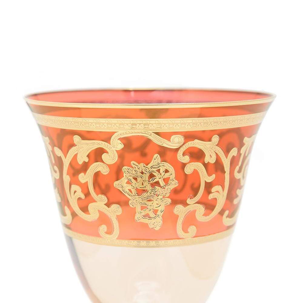 Combi Clarice Goblet Set - Red and Amber, 260 ml, Large, 6 Piece - G597Z-RED&AM/96 - Jashanmal Home