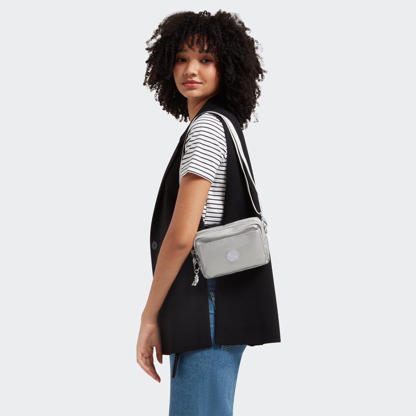 Kipling-Abanu Multi-Small Crossbody Convertible To Waistbag (With Removable Straps)-Bright Metallic-I3492-Qd7