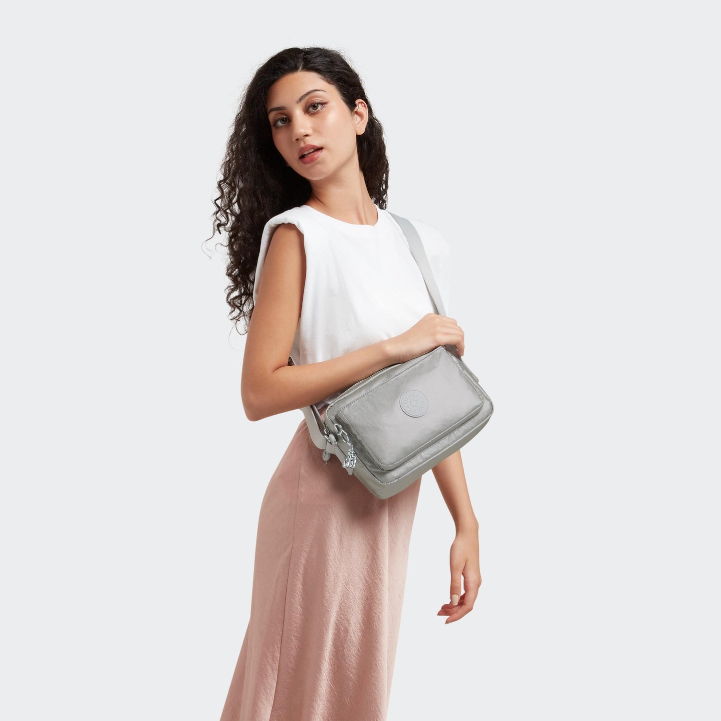KIPLING-Abanu M-Medium crossbody-Bright Metallic-I6831-QD7