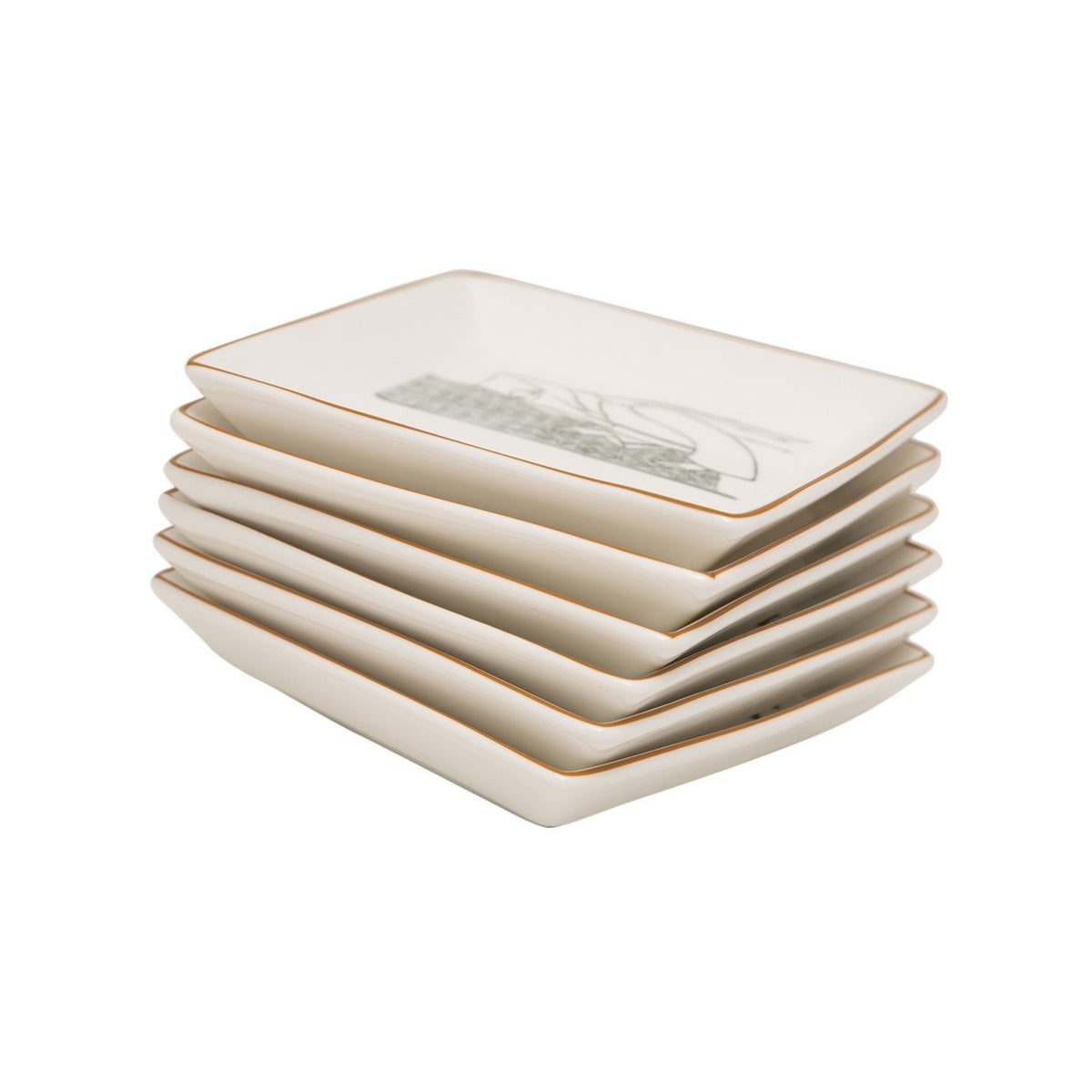 L'atelier FB Zaman Square Plate Set - 11.4 x 11.4 cm, 6 Pieces - TC 4712 014 - Jashanmal Home