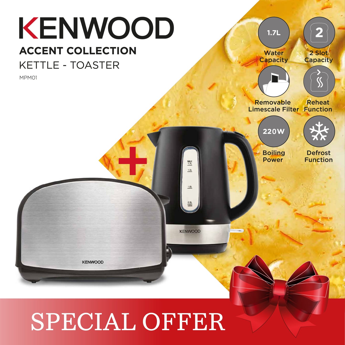 Kenwood Bundle Kettle Toaster Zjp01.A0Bk + Tcm01.A0Bk - Mpm01.000Bk