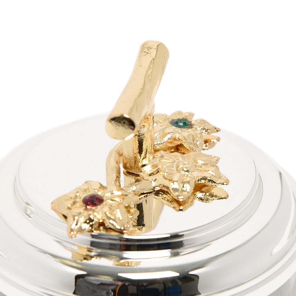 Pantazelos Silver And Gold Plated Sugar Pot With Metal Case And Spoon - Silver And Gold - Q-1421/Spgp