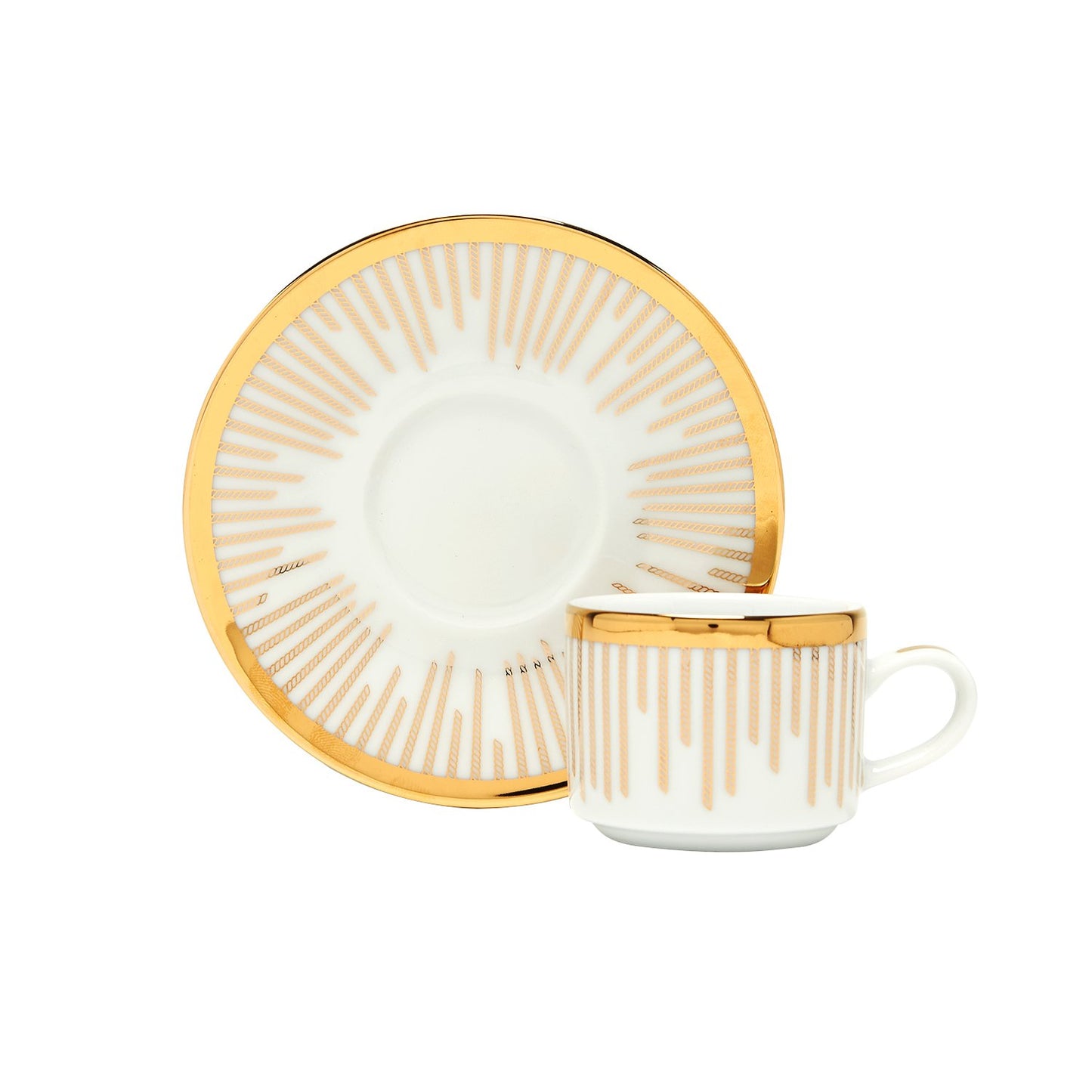 Dankotuwa Kane Gold 6+6 Coffee Coffee Cup And Saucer - Kane-0692/693