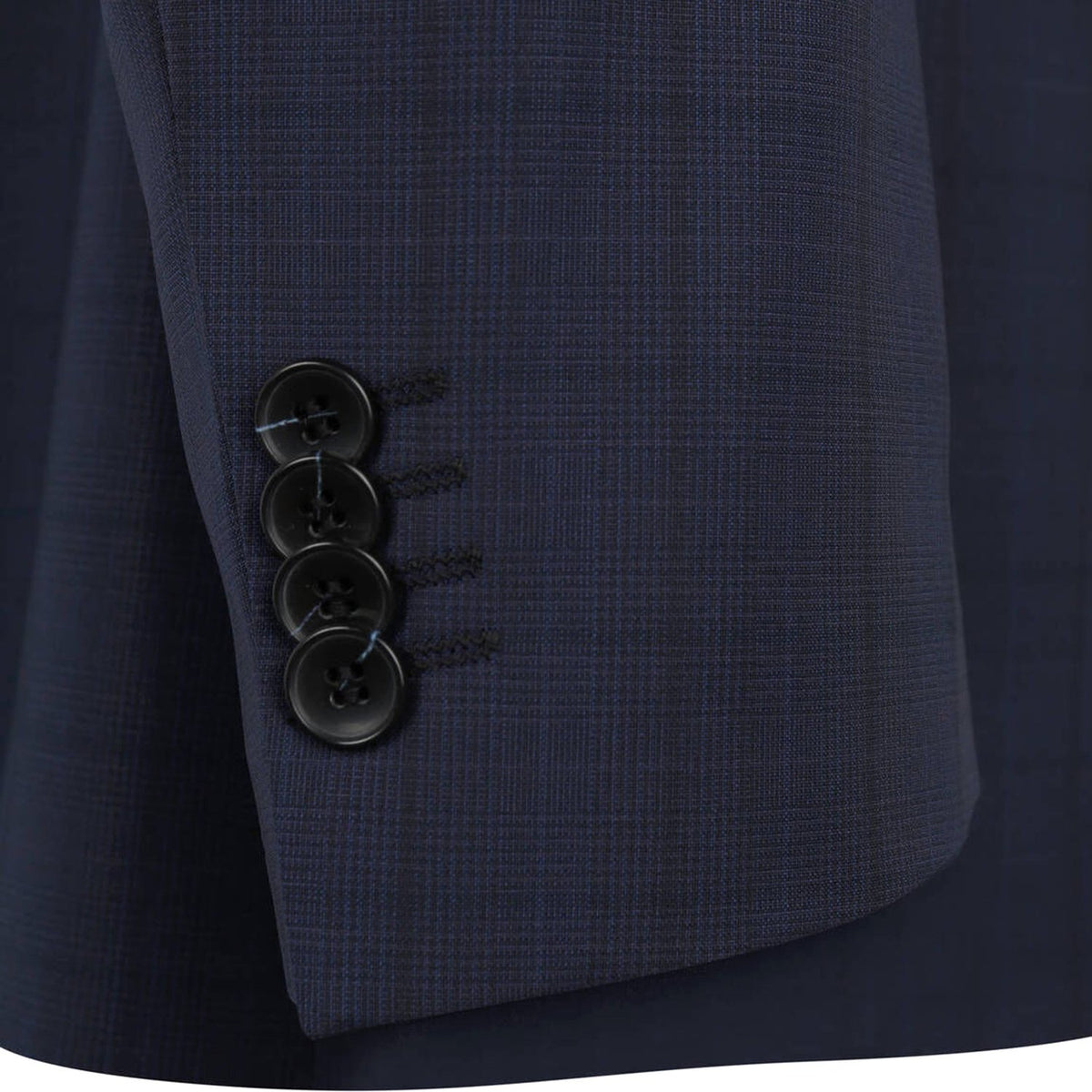 Benvenuto Modern Checked Business Blazer - Navy Blue - 62500 1254
