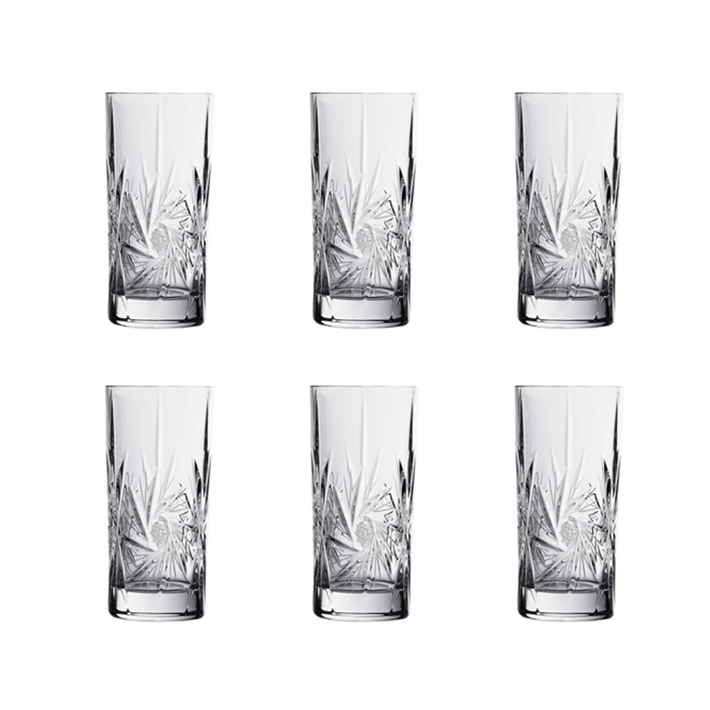 Bohemia Crystal Glass Pressed Hand Cut Long Tumbler - Clear - 5391711 - Jashanmal Home