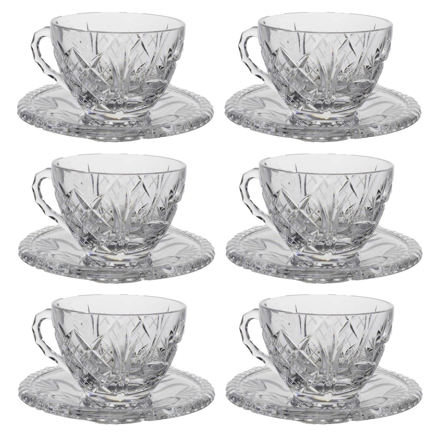 Bohemia Crystal Glass Sherine Cup and Saucer Set - Clear, 26008_623 - 5392132 - Jashanmal Home