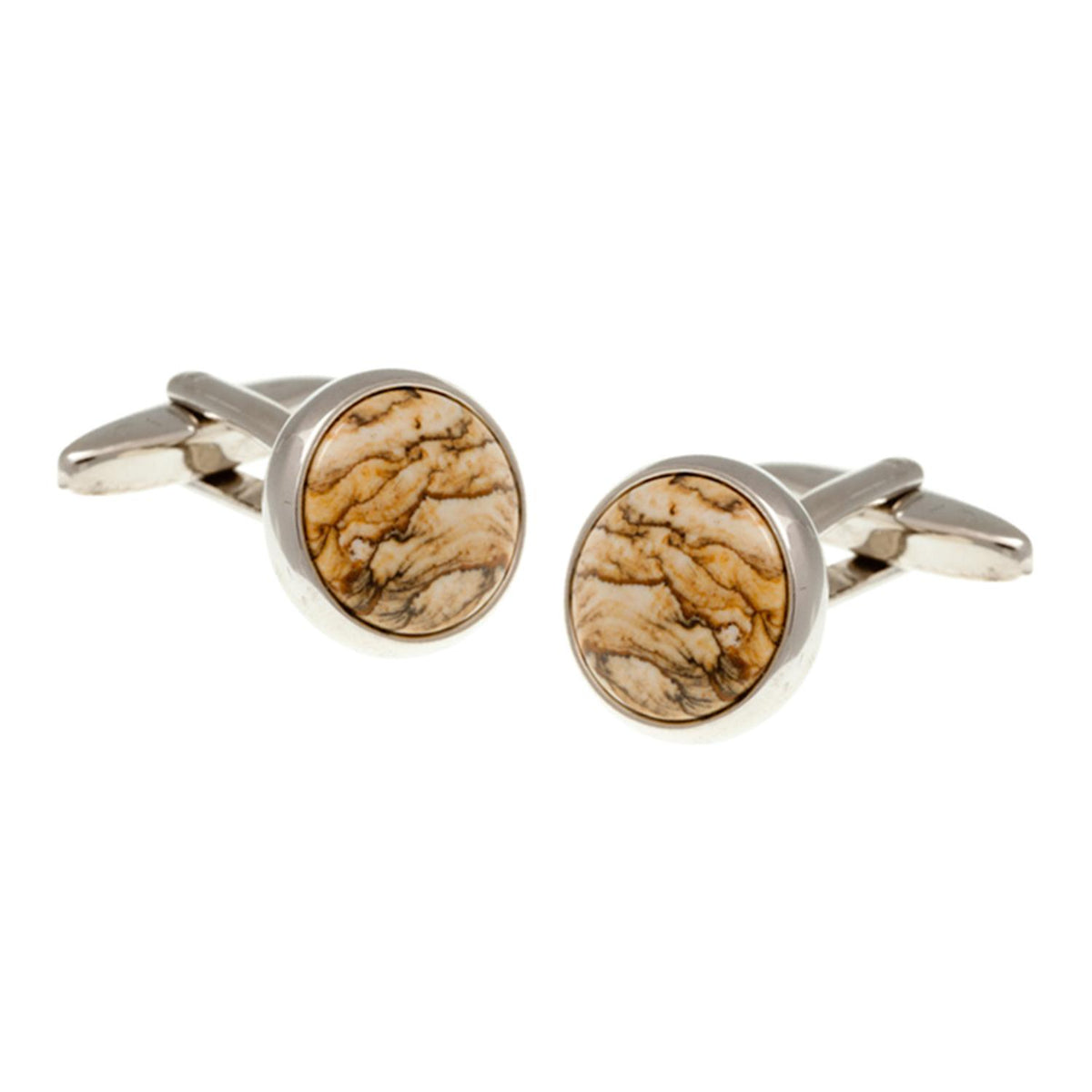 Elizabeth Parker Round Cab Picture Jasper Cufflinks - Aepcl2100 Na
